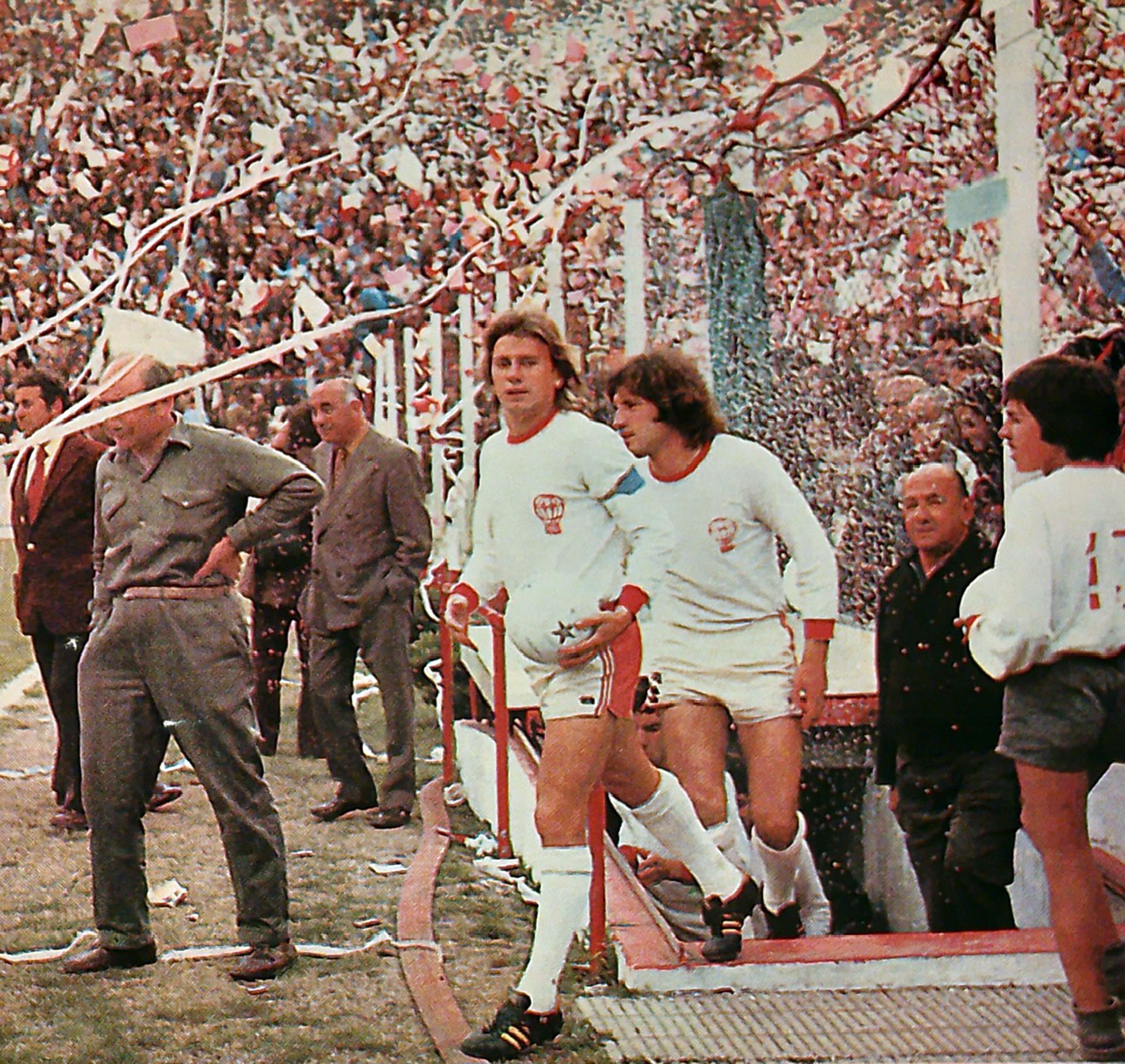 La salida de los jugadores de Huracán campeones del Metropolitano 1973