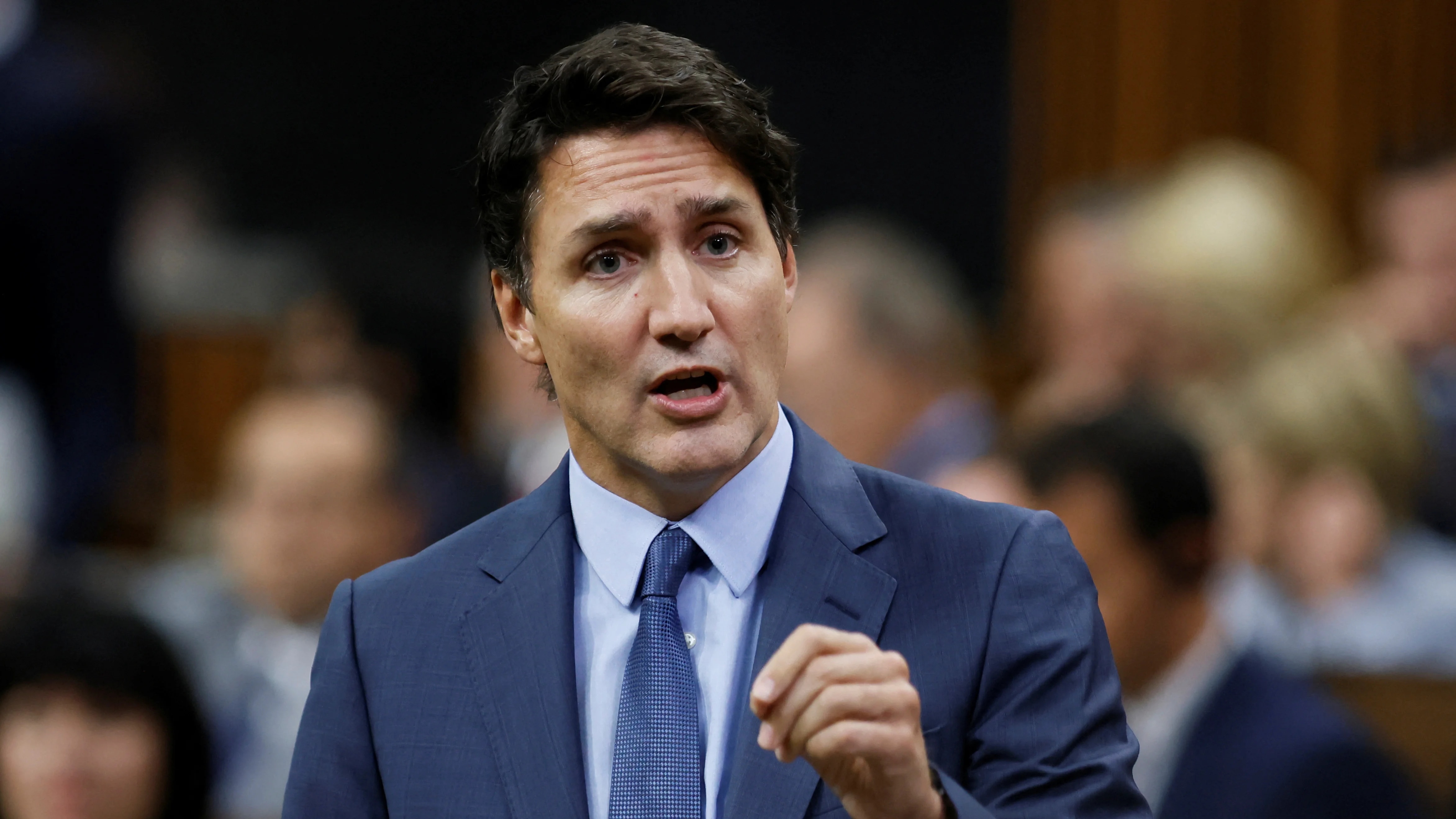 Canada's Prime Minister Justin Trudeau speaks during Question Period in the House of Commons, on Parliament Hill in Ottawa, Ontario, Canada September 19, 2023. REUTERS/Blair Gable