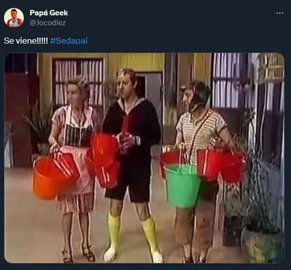 Imagen del 'Chavo del Ocho' haciendo referencia al junte de agua que realizan los vecinos de Lima para afrontar el corte de agua de cuatro días. | Crédito: Infobae Perú.