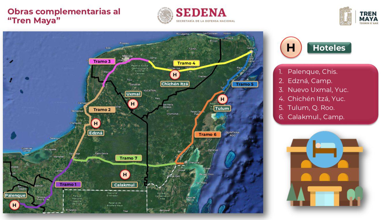 Los seis hoteles del Tren Maya estarán muy cerca de las zonas arqueológicas. FOTO: Tren Maya