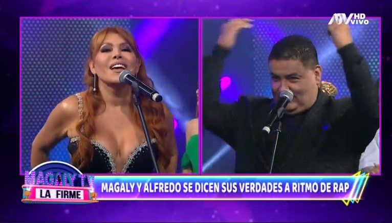 Magaly Medina y Alfredo Benavides se dicen sus verdades a ritmo de rap. (Captura: Magaly TV La Firme)