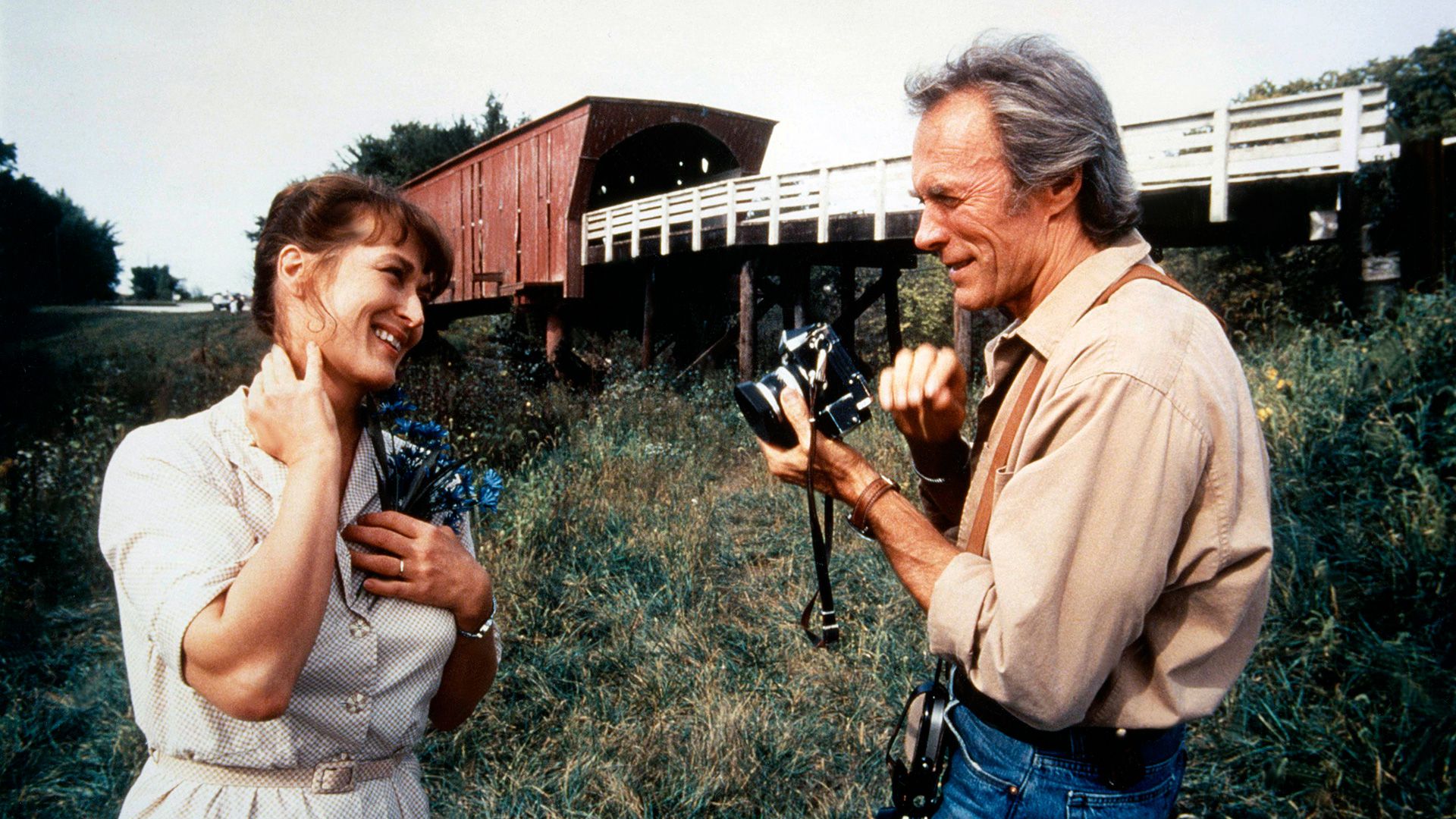 Meryl Streep y Clint Eastwood en el rodaje de 'Los puentes de Madison' (Photo by Sunset Boulevard/Corbis via Getty Images)