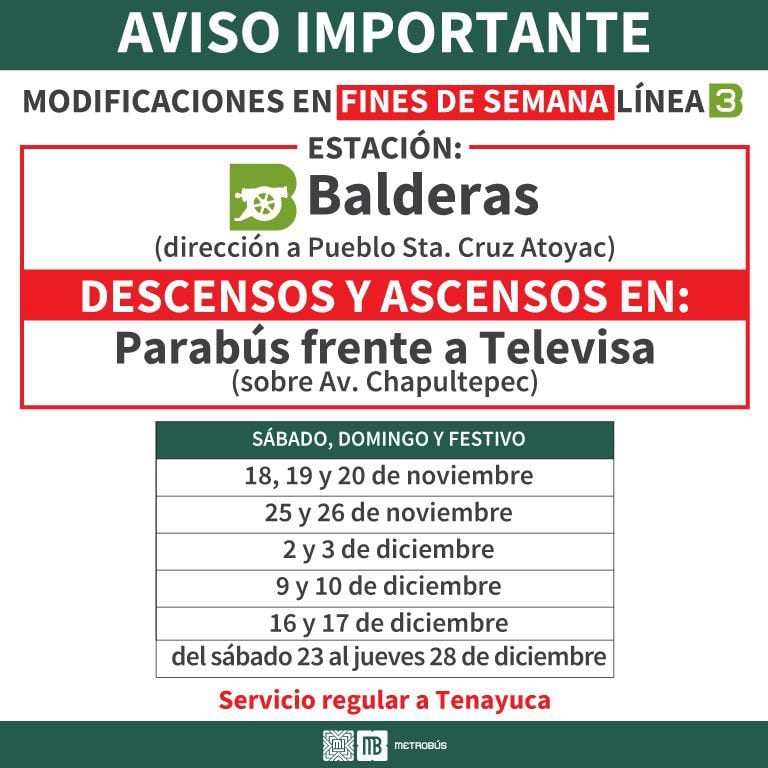 Las fiestas decembrinas traen horarios especiales para el transporte público.