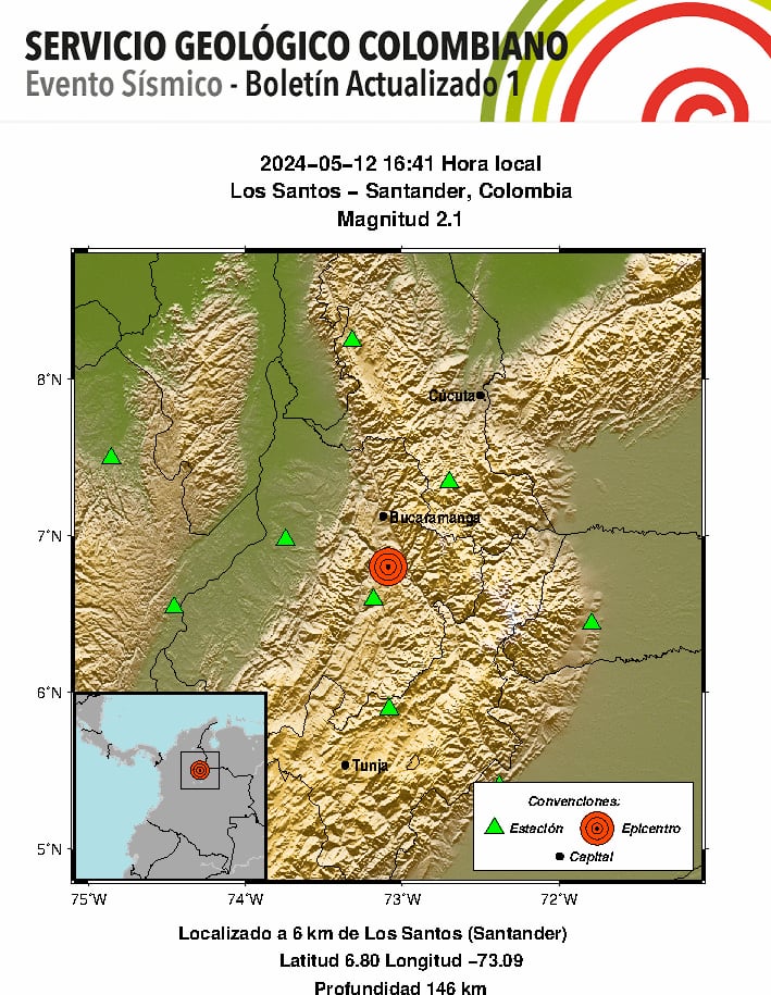 Las autoridades reportaron varios movimientos de tierra en Santander - crédito SGC