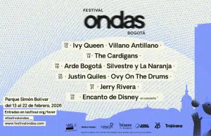 Una nueva propuesta musical llega a Bogotá en 2026: El Festival Ondas durará casi una semana, pero solo se presentarán uno o dos artistas por día