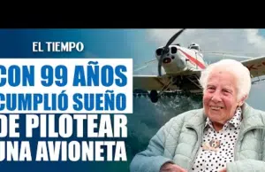 A los 99 años, mujer española cumplió su sueño de pilotear una avioneta