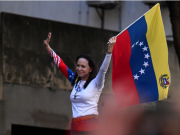 La dirigente venezolana María Corina Machado está a Oslo