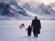 Casa Blanca falla en geografía y biología: publicaron una foto de Trump con un pingüino en Groenlandia, pero estos animales solo viven en el Polo Sur