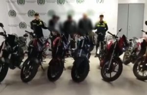 Recuperan seis motos robadas en el centro de Bogotá y capturan a tres personas