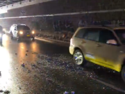 Cerrado el deprimido de la calle 72 en Bogotá por caída de material