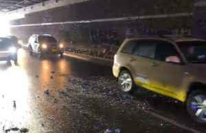 Cerrado el deprimido de la calle 72 en Bogotá por caída de material