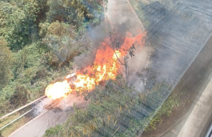 Carrotanque con gas explotó tras volcamiento en vía Bogotá–La Calera