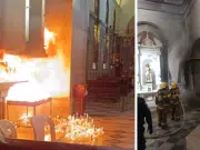 Sobrecarga de velas provoca incendio dentro de la Catedral Basílica de Santa Marta