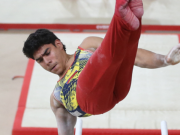 Ángel Barajas, campeón de barras paralelas en la Copa Mundo