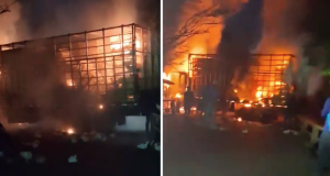 Incendian camión en puente de Río Claro, zona rural de Jamundí