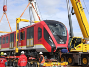 Ya está en Bogotá el tren número 12 del metro de Bogotá
