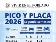 Pico y placa: así quedó la rotación para el segundo semestre de 2026