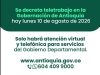 Gobernación de Antioquia decreta teletrabajo este lunes tras el sismo