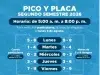 ¡Atento! Hoy cambia el pico y placa