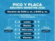 ¡Atento! Hoy cambia el pico y placa