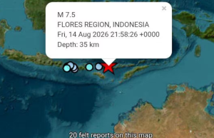 Sismo de magnitud 7,7 en Indonesia