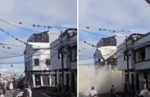 Casa de tres pisos se desplomó en Pereira luego de ocho días del sismo